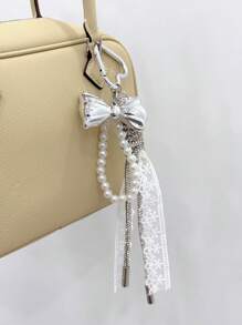 HXXOOS 1 Peça Charm de Bolsa Laço de Couro Gótico Y2K - Chaveiro Fofo Pendente para Bolsas, Mochilas, Carros, Presente DIY para Meninas e Mulheres