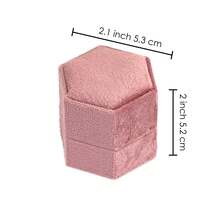 Personalized Velvet Double Slots Ring Box, Custom Name Wedding Ring Box, Engagement Hexagonal Ring Box, Wedding Proposal Ring Box, Multi-Functional, Ornamental, Reusable, Exquisite, Stylish, Colorful, Modern, Custom, Personalized, Unique, Ideal Gifts For Her, Boyfriend, Dad, Girlfriend, Mom, Family, Friends, Tea Room, Home, Garden, Office, For Anniversaries - Multicolor - View 12