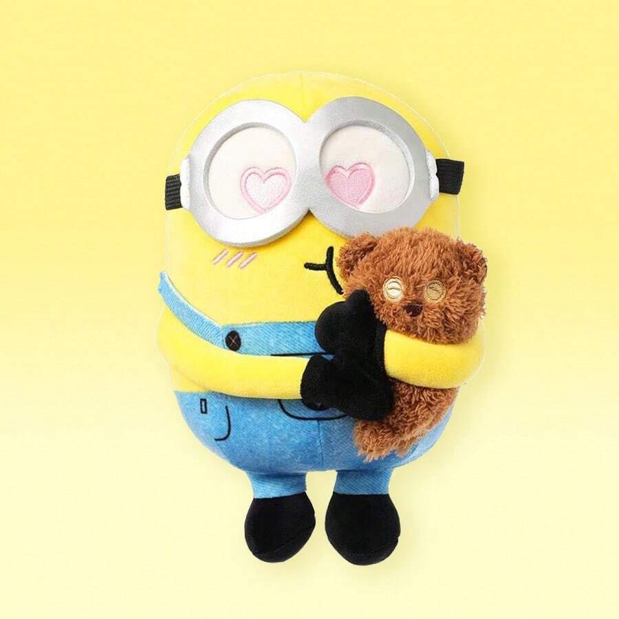 Miniso Bob+Tim系列，8英寸Bob拥抱Tim熊毛绒玩具，7.48*9.84英寸，可爱礼物（1个） - 彩色 - 查看 1