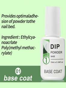 4 bouteilles/set Ensemble liquide de poudre de trempage, 4 pièces de 10 ml/0,35 oz Ensemble de système de poudre de trempage avec base, top coat, activateur et sauvegarde de brosse pour kit d'art d'ongles DIY de salon