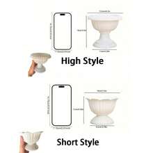 5 Packs Vintage Style Plastic Flower Pots, Geometric Pattern, Round Shape, Lightweight, Indoor Use, Succulent Plant Containers For Home And Office Decor Home Decor Room Decor Flower Vase Glass Vase - Multicolor - View 8