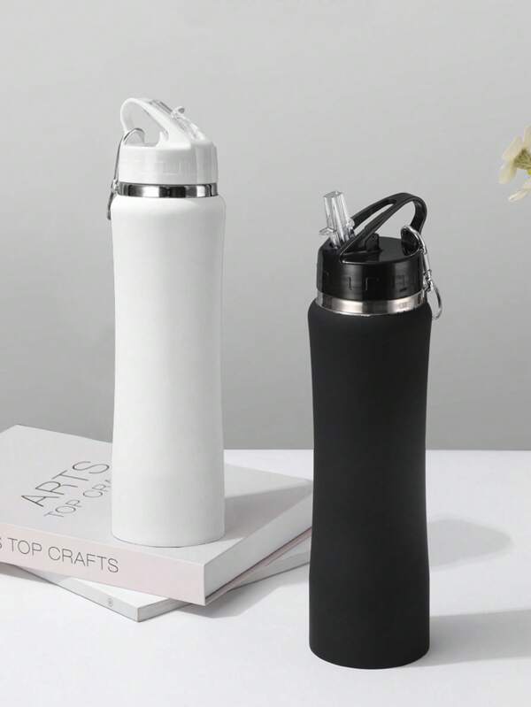 1 pièce Bouteille d'eau isolée en acier inoxydable, capacité de 600 ml, gourde pour sports de plein air, retour à l'école