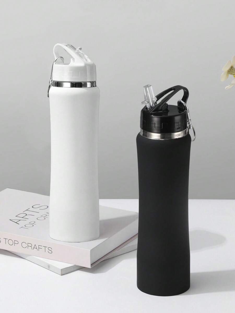 1pc Stainless Steel Insulated Water Bottle, 600ml Capacity, Outdoor Sports Flask Back To School - Multicolor - View 1