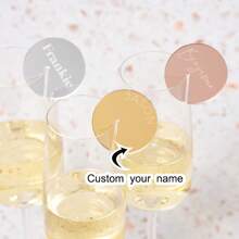 Wedding Place Card Ideas Glass Marker Wine Charm Wedding Drink Tags Champagne Charms Drink Label Glass Charm Disc Name Tags Circle,Personalised Drink Tags, Acrylic Wedding Wine Glass Markers ,Wedding Name Place Cards Ideas