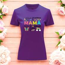 Playera Blusa Mujer Mama con Frases de Cariño  Ropa Casual y Emotiva para Regalo del Día de la Madre - Morado - Ver 2