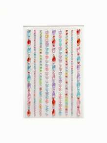 1 Sheet 3D Heart Multicolor Rhinestone Sticker, Star Rhinestone, Self-Adhesive Synthetic Gemstone For Party Decoration, Eye And Face Decoration Gems Facial Jewelry For Music Festival Celebration