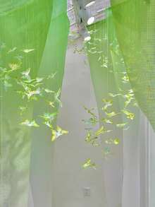 11 件/套 6.4 厘米/1.5 英寸绿水晶蝴蝶挂饰，DIY 蝴蝶花环（含 30 米透明挂线），适用于节日派对、卧室、客厅、走廊、背景、酒店、婚礼装饰 - 彩色 - 查看 9