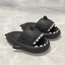 Wuxi lateness time co., ltd Men's Shark EVA Non-Slip Thick Sole Slippers, Comfortable Versatile Casual Slide Sandals