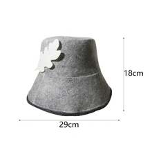 Gorro de fieltro para sauna, gorro de baño, gorro de sauna de 15,5 de diámetro, duradero, buena absorción de agua, lavado a mano, recomendado, portátil para hombres y mujeres HOTF - Blanco 2 - Ver 3