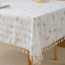 1 khăn trải bàn tua rua vuông, khăn trải bàn tua rua đồng quê tươi mới với họa tiết hoa tử đinh hương, thích hợp cho dã ngoại, tiệc ngày lễ, trang trí phòng, trang trí nhà bếp, trang trí nhà cửa - Nhiều màu - Xem 9