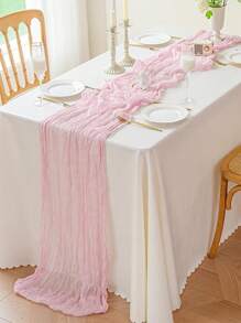 1/3/6 piezas Mantrunner de gasa rosa para primavera y Pascua, color azul claro, estilo bohemio rústico para decoración del hogar, fiesta de bienvenida de bebé, boda y cumpleaños