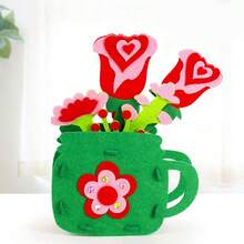 6 Juegos de kits de macetas de fieltro DIY como regalos para el Día del Maestro, material de artesanía de plantas en maceta de fieltro no tejido hecho a mano por niños, cultivando paciencia, adecuado para Halloween, Navidad, Acción de Gracias Juguetes - Multicolor - Ver 16