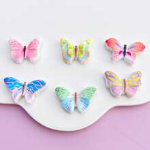 10 Stücke verschiedenfarbige Schmetterling Aufkleber mit flacher Rückseite, DIY Scrapbooking Handwerk Dekoration für Ohrringe, Haaraccessoires, Schmuckherstellung