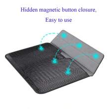 Customized Initial Letters Crocodile Pattern PU Leather Men Laptop Sleeve Bag Compatible With MacBook Air 13 Case 13.3 15.4 Pro Retina Personalized Women Sleeve Envelope PU Leather Laptop Sleeve Pouch Notebook Stand Cover Shell Laptop Bag Unisex