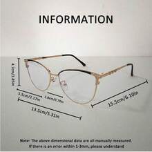 New Arrival Cat Eye Metal Frame Glitter Decor Women's Glasses, Unique Fashion Design - Multicolor - View 3