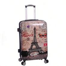 3 Pieces Set European Brand French Design PCPP Material 20" + 24" + 28" Luggage Set, Full Print Eiffel Tower, Expandable Large Capacity, Quiet Wheels, Lock, Waterproof & Durable, 1 Year Warranty, Travel Essential, Holiday Must-Have, Elegant Look, Lightweight & Comfortable, Family Travel Special Gift, Top Product, Bright Spring/Summer Color, Unisex, Cheap Airline Hand Luggage Carry-On