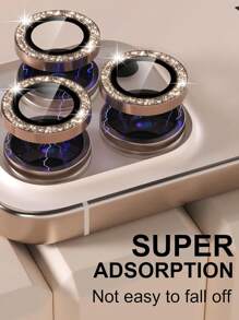 3pcs/Pack 9H Tempered Glass Camera Lens Protector Compatible With Apple 16 Pro/16 Pro Max, Phone Accessories, Metal Independent Enviromentally-Friendly Decorative Lens Protection, Desert Titanium Gold Glitter Gift For Birthday, Family, Friends Sparkling Crystal, Lens Protector