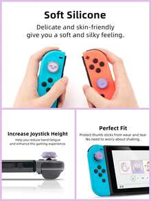 4 件装 Ghost 系列硅胶操纵杆拇指握把套，兼容 Switch/OLED/Switch Lite - 彩色 - 查看 2