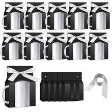 10/30/50 piezas Cajas de embalaje para tazas, aptas para impresión por transferencia de calor en tazas, bolsas de regalo, tazas con cajas con ventana, cajas de embalaje de regalo para tazas - Multicolor - Ver 4
