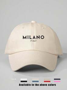 1顶印有“米兰，意大利”字样的可调节棒球帽，户外防晒休闲帽，适合春秋季旅行、海滩，Y2K风格，年轻人适用 - 棒球帽 - 查看 3