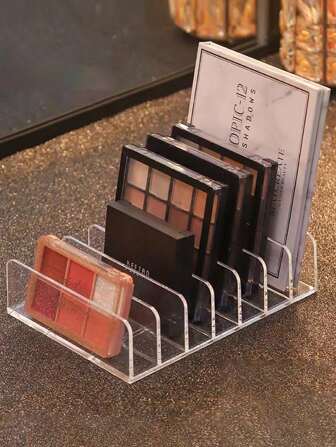 1pc Plastic Small 7-Grids/1pc Large 7-Grids Desktop Drawer Makeup/Eyeshadow Palette Storage Box, Organizer
