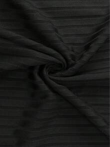 Plus Size Solid Color Casual Bodycon Spring & Summer Round Neck Rivet Decor Sleeveless Vacation/Dating/Streetwear Mini Dress - Black - View 7