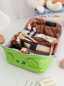 1 Piece Colorful Bear Rabbit & Dog Patterns Cosmetic Bag Large Capacity Make Up Organizer Skincare Pouch Purse Multi-Functional Travel Cosmetic Bag Portable Make Up Bags With Multi-Pocket Travel Washing Bag Large Toiletries Bag Skincare Bag Portable Beauty Tool Storage Cosmetic Organizer Fashionable Durable Shower Bath Cosmetic Bag - Multicolor - View 7