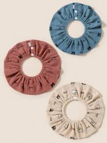 3 pièces/set bavoirs ronds pour bébé, bavoirs d'écoulement pour nouveau-nés, bavoirs d'alimentation absorbants en coton pour bébé