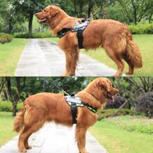 KOMMILIFE Einstellbares Nylon Hundegeschirr, personalisiert, reflektierend, atmungsaktiv, Hundegeschirr-Weste für kleine, mittlere und große Hunde, Hundegeschirr mit Namensschild