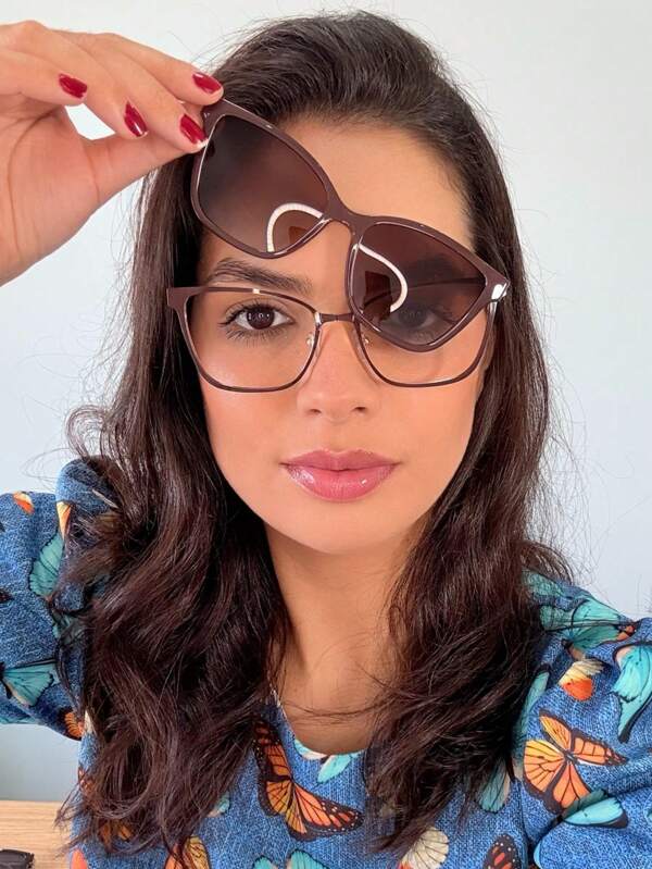 ILOOK Armação para Grau Feminina com Lente Solar Clip On Magnético Moderna e Confortável