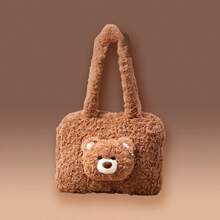 Miniso 吉福熊系列可爱大号电脑包卡通手提包童趣 (1件) - 棕色 - 查看 1