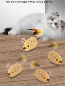 Juguetes interactivos para gatos, ratón falso en movimiento para perros con sensor automático, juguete de ratón para gatos con sonido realista y cola extendida, juguetes automáticos para gatos, juguete de ratón recargable con mando a distancia y sonido chillón
