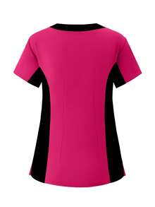 (Four-Piece Set) Scrubs Uniform Women's Running Matte Elastic Sports Nurse  Uniform Wash Clothes Work Clothes Breathable Scrub Shirt - Màu Hồng Tươi - Xem 10