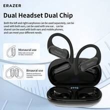 Lenovo 联想旗下品牌 ERAZER QT60 无线耳机，配备智能显示屏、触控功能、ABS/PC 材质、耳挂式设计、内置麦克风，适合跑步健身等运动场景，拥有超长续航，兼容多种设备，是一款蓝牙耳机。 - 均碼 - 查看 9