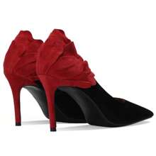 TDD Floral High Heels For Women Stiletto Pointed Toe Pumps Closed Toe Dressy Comfortable Sexy Elegantes Faux Suede Wedding Slip On Formal Prom Sparkly 3 Inch Shoes