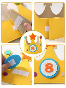 1Set Crown Shaped Birthday Decorative Hat,Felt Adjustable Crown Birthday Hat With Number 0-9 Including Five Styles,Birthday Party Decoration,Photo Props Decor,DIY Decorative Hat,1st Birthday Party Accessory,Dress Up Headwear,Babyshower,Gender Reveal Party Decor,Party Favors,Holiday Party Supplies
