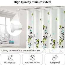 Rzctukltd Heavy Duty Extendable Telescopic Shower Curtain Pole Rail Rod Bath Door Window Home Bathroom Decor Fall Decor Bathroom Accessories Back To School - Silver - View 5