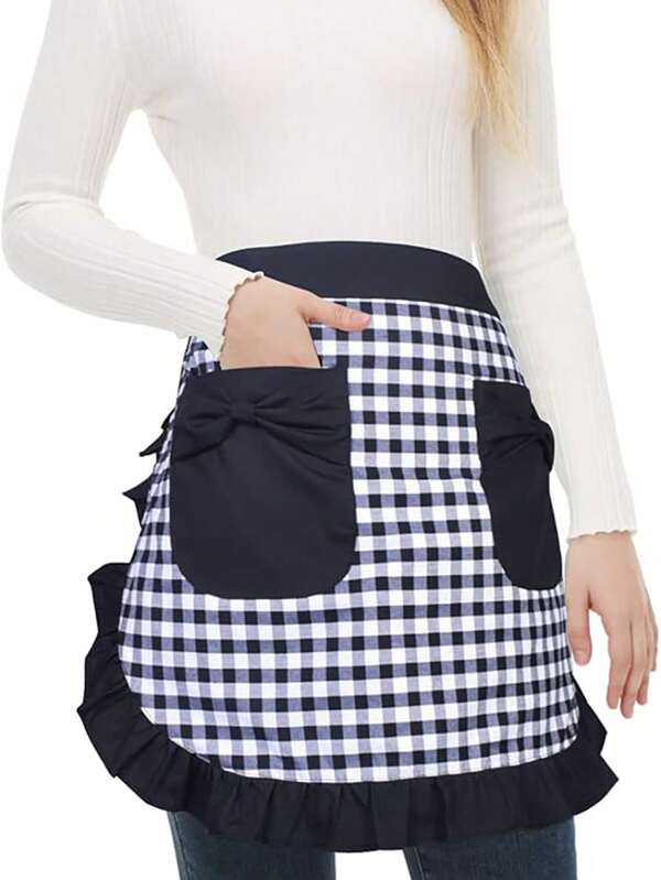 Adjustable Waterproof Kitchen Apron With Pockets, Cute Apron For Baking, Grilling, Barbecue, Unisex