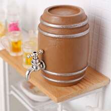 Modelo en miniatura de barril de vino tinto, barril de vino tinto realista, decoración de barril de vino tinto para casa de muñecas, adorno de minibarril de vino tinto