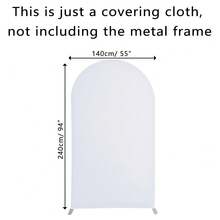 1 Stück elastisches Bogen-Hintergrundtuch, 1,2 m, 1,5 m, 1,8 m, 2 m, 2,2 m, 2,4 m einfarbig, doppelseitig, im Boho-Stil, geeignet für Hochzeitsbogen, Geburtstagsfeiern, Innen-/Außendekoration, Hochzeit, Abschluss, Jahrestag, Fotohintergrund (Metallrahmen nicht enthalten) - Weiss - Übersicht 12