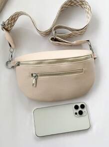 Solid Color PU Leather Women Waist Bag/Fanny Pack, Vintage Fashion Underarm Shoulder Crossbody Bag, Casual Small Chest Bag For Women, Minimalist Design