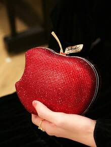 Hand-Held Apple Hot Drilling Dinner Bag Is Luxurious And Elegant, Making It Shine Throughout The Dinner Party - 紅色 - 查看 5