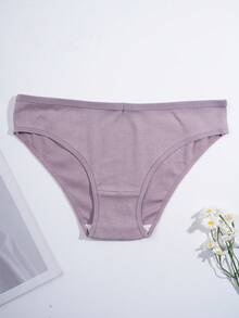 7条装女士棉质内裤性感低腰纯色罗纹针织三角裤舒适透气运动内衣