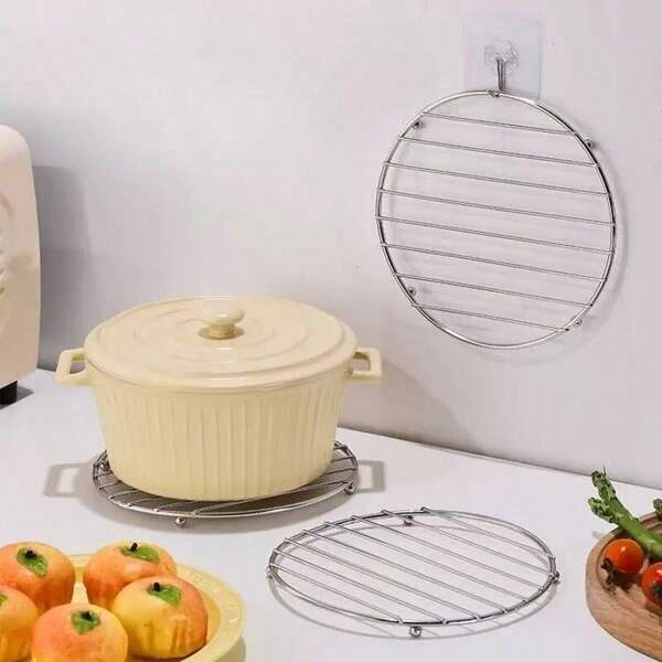 1PC Household Kitchen Stainless Steel Sand Pot Mat Countertop Dining Table Plate Insulation Mat Thickened Anti Scald And High Temperature Resistant Bowl And Dish Mat