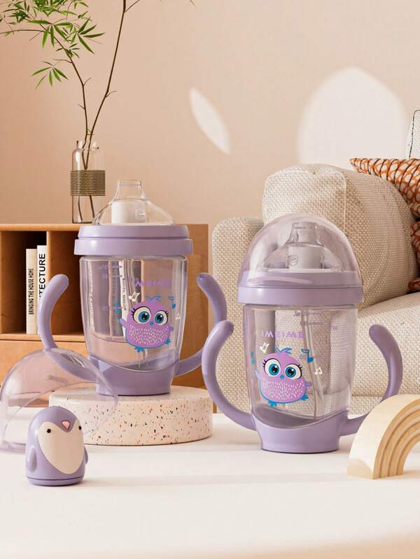 1 pièce Tasse à bec de canard de 200 ml, tasse d'apprentissage mignonne pour enfants, bec de canard doux s'adaptant à la bouche de bébé, étanche, poignée facile à saisir, grande ouverture, marquages clairs, matériau PP sûr, convient aux nourrissons, enfants, usage quotidien à la maison et à l'extérieur, meilleur cadeau