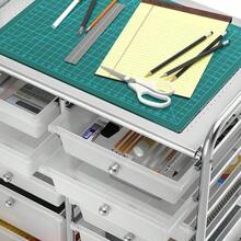 Utility Rolling Storage Cart With 12 Drawers For Art Craft Organizer On Wheels - Chrome - View 3