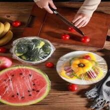 20/100/200/300/400/500pcs Set Plastic Wrap Film Bags, For Bowl Covers, Leftover Food Covers, Kitchen Essentials, Keep Food Fresh, Kitchen Supplies, Maintain Food Freshness And (Color/White)