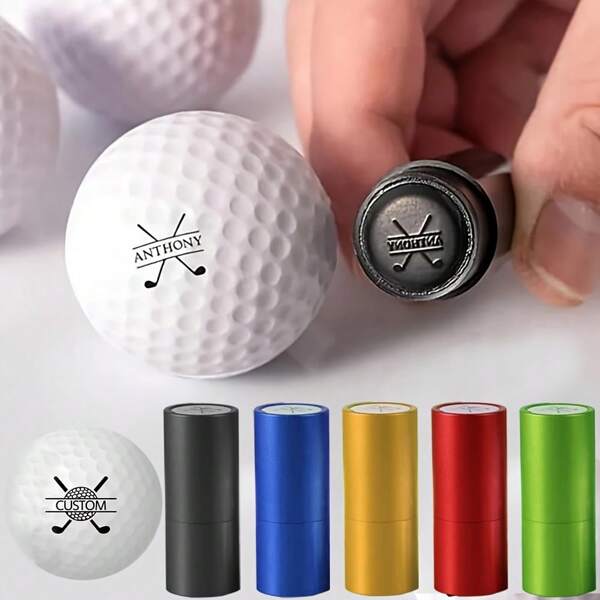 Kit personalizado de sello para pelotas de golf a prueba de agua y de secado rápido, viene con tinta de sello, haga que sus pelotas de golf sean únicas. Esta herramienta reutilizable de marcado de pelotas de golf es un regalo especial para golfistas para identificar las pelotas de golf, cuenta con un sello de tinta reutilizable para pelotas de golf (se requiere tinta). Identificación sensible a la luz, accesorios de golf, regalo para golfistas