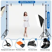 UEGOGO Fotostudio Hintergrundstativ, multifunktionales Hintergrundstativ, einstellbares tragbares Set mit Aufbewahrungstasche, großes Hintergrundstativ, 2x2 Meter hoher Hintergrund, Landschaftsrahmengerüst, geeignet für Hochzeiten, Partys, Fotografie und Veranstaltungen, Weihnachtsfeiern, Dekorationen, Weihnachtsgeschenke, Halloween