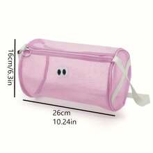 1 pezzo Borsa a tracolla monospalla con scomparti, borsa a tracolla in rete, borsa da viaggio di grande capacità per articoli da toeletta e cosmetici, colore nero, regalo di Natale